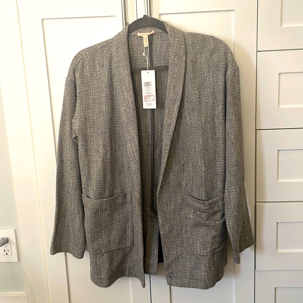 NWT Eileen Fisher Slubby Cotton Oversized Blazer